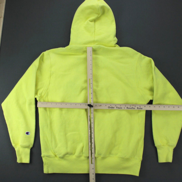 Champion Reverse Weave Hoodie Mens Large Yellow Pullover - Picture 5 of 8